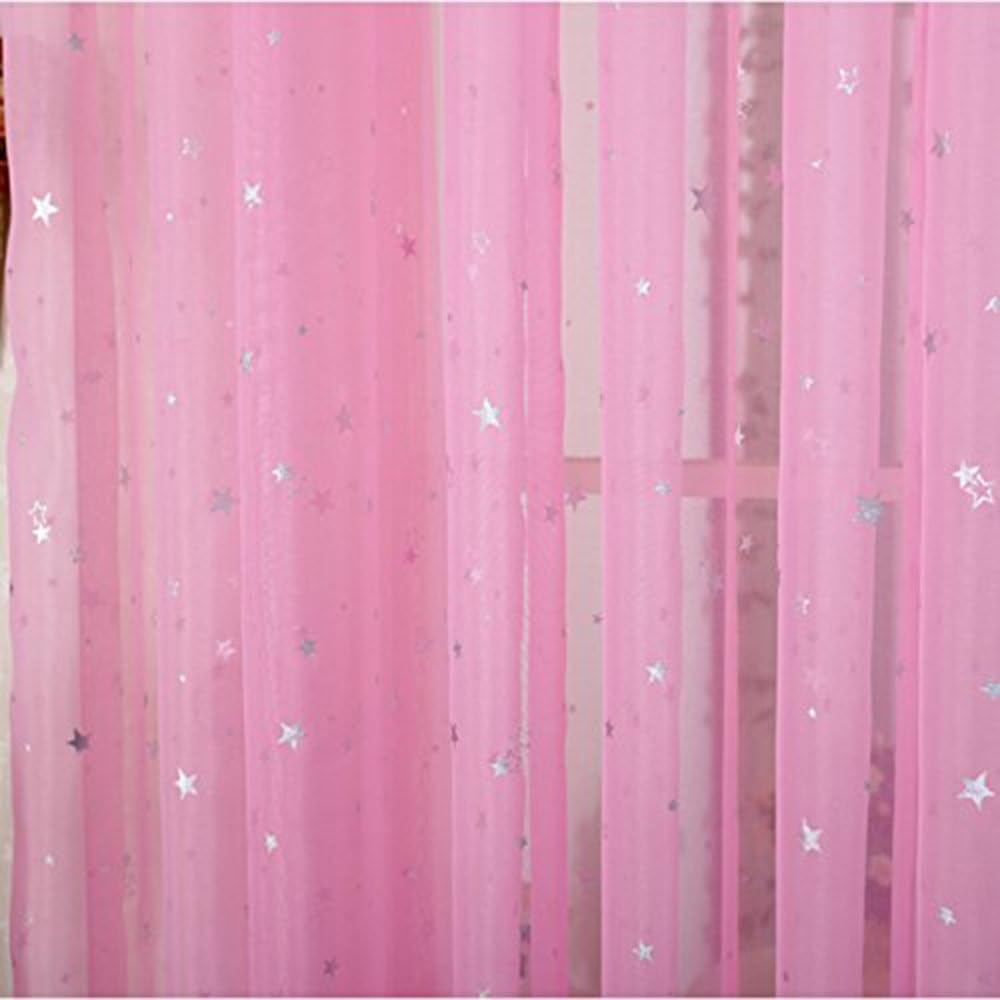 Pureaqu Kids Bedroom Curtains with Twinkle Star Print