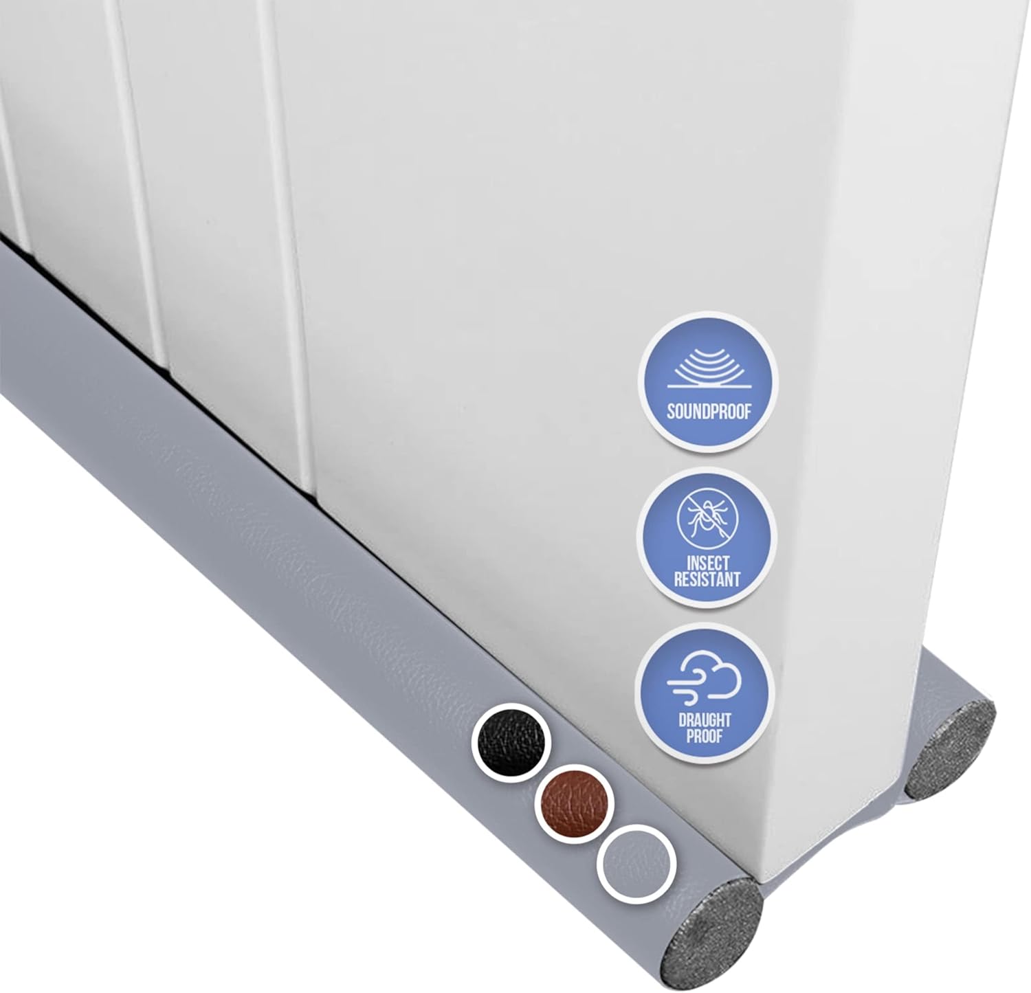 Arrowzoom Door Bottom Sealing Strip PRO Cotton Foam with Leather Water Resistant Draft Stopper Seal