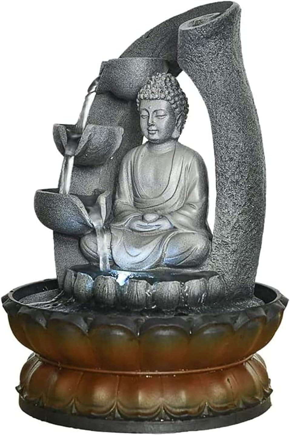SURPRIZON 118in Buddha Tabletop Waterfall Fountain for Fengshui Meditation and Relaxing Indoor Decoration