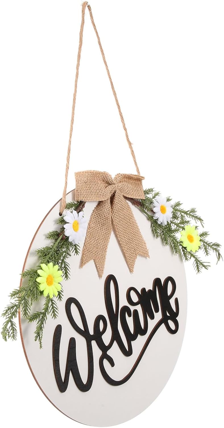 STOBAZA Round Sunflower Door Wreath Hanger Decor