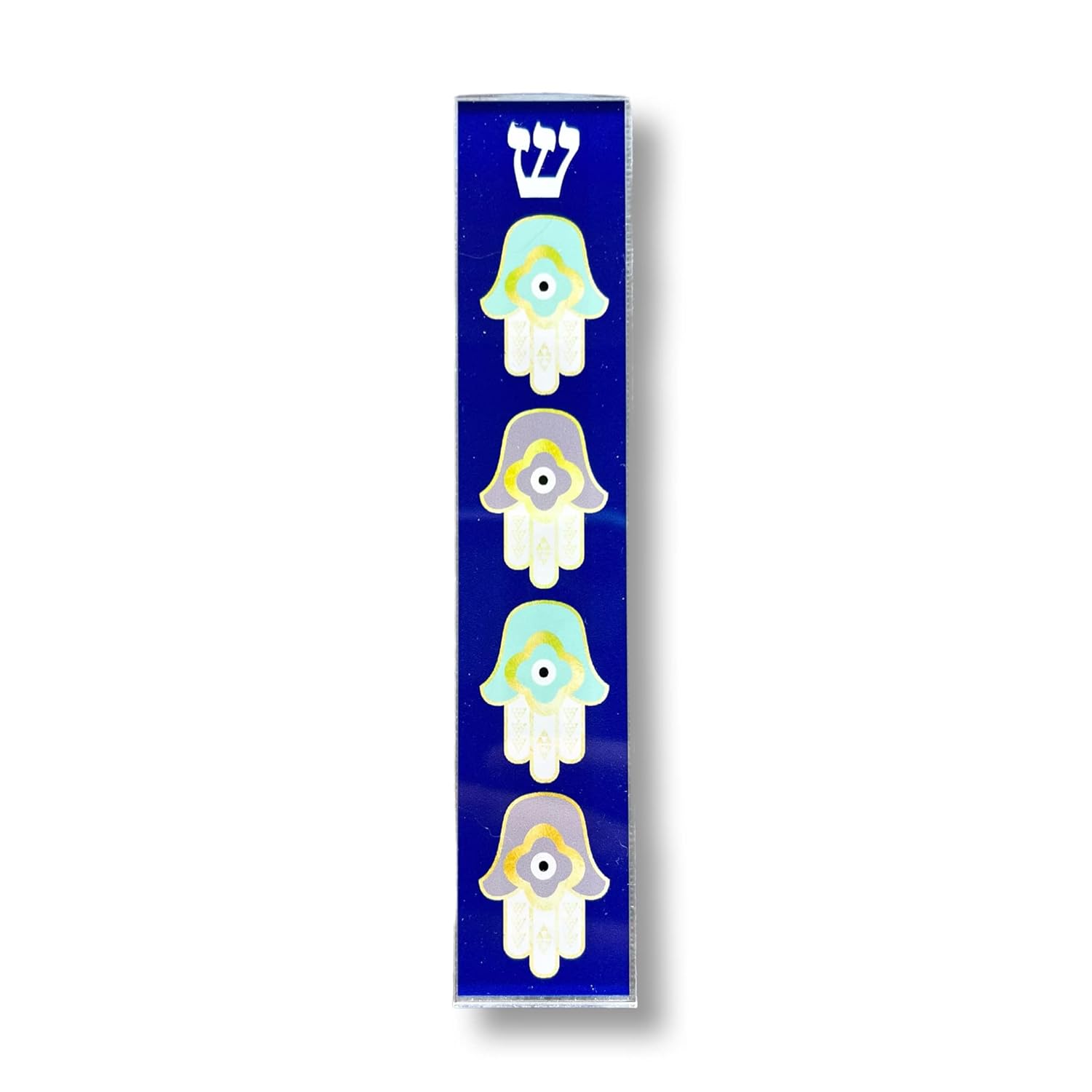 Hamsa Mezuzah Acrylic Aluminum Scroll Case