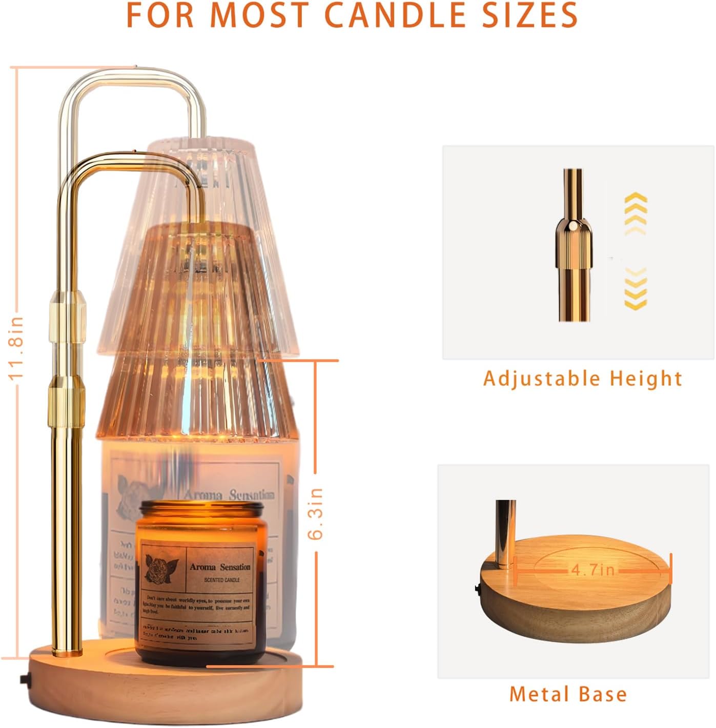 Flame-Free Candle Warmer Lamp with Timer and 3 Bulbs