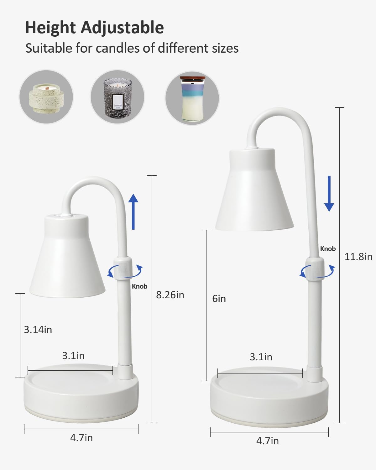 Elenhome Candle Warmer Lamp with Adjustable Height and Dimming