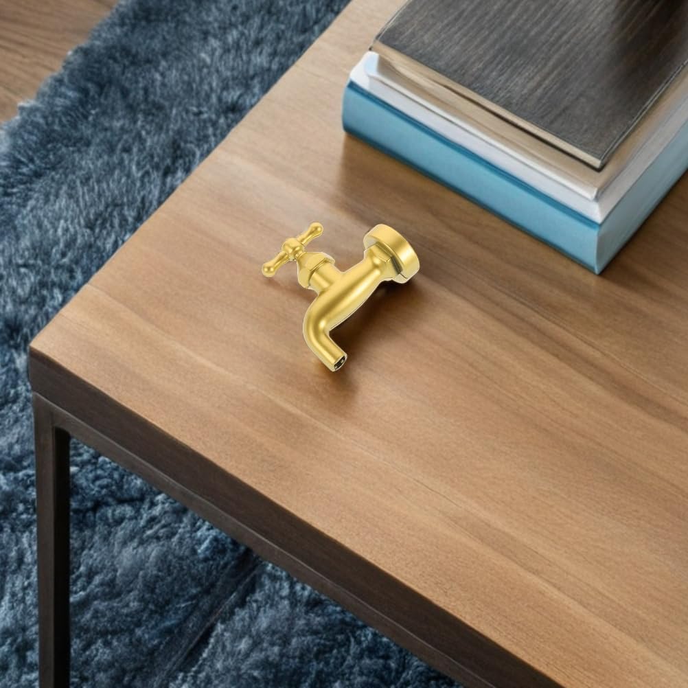 LOGOFUN 2pcs Gold Floating Tap Fountain Desk Decor Kit