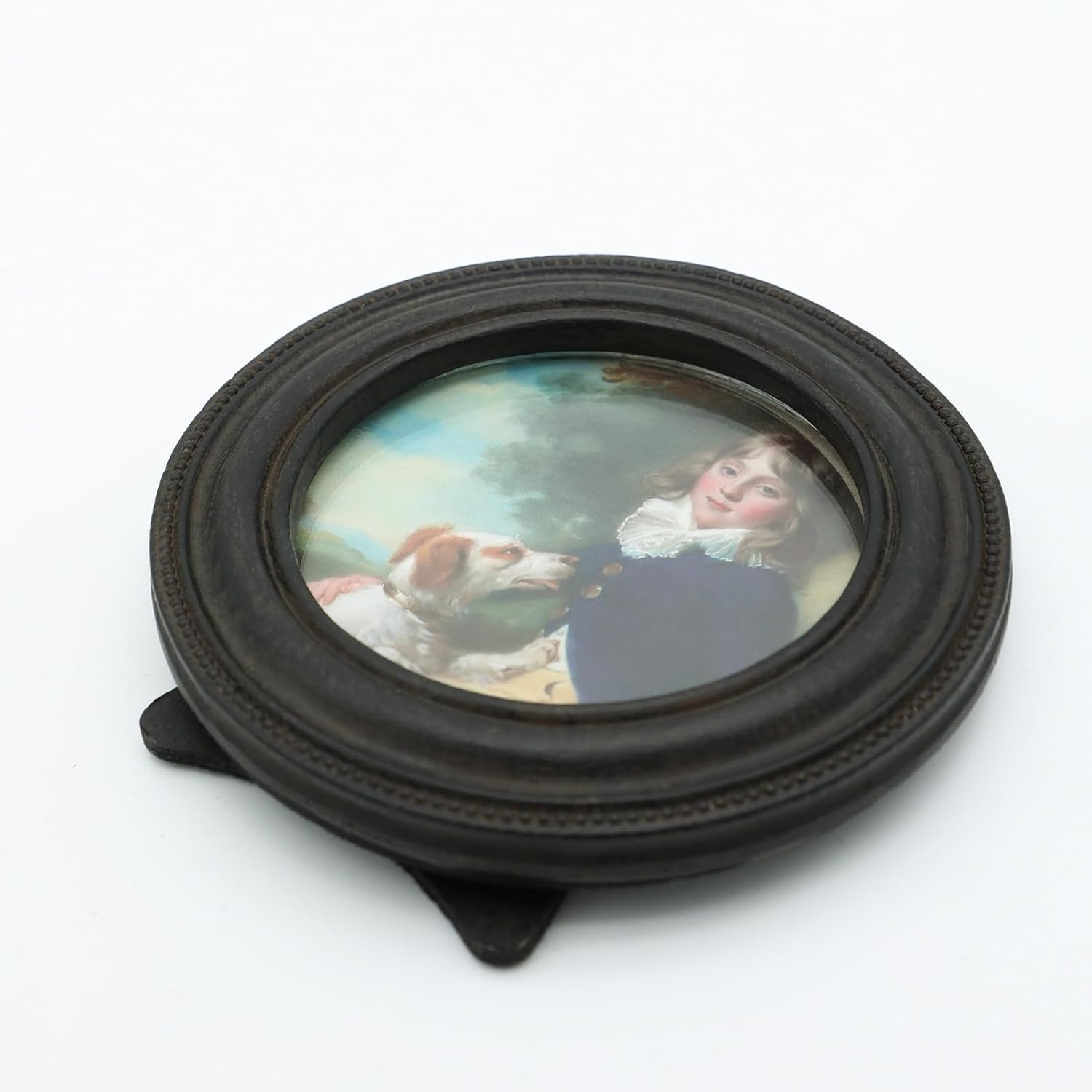 3x3 Small Vintage Round Picture Frame Mini Antique Black Grey Ornate Artistic Display Frame