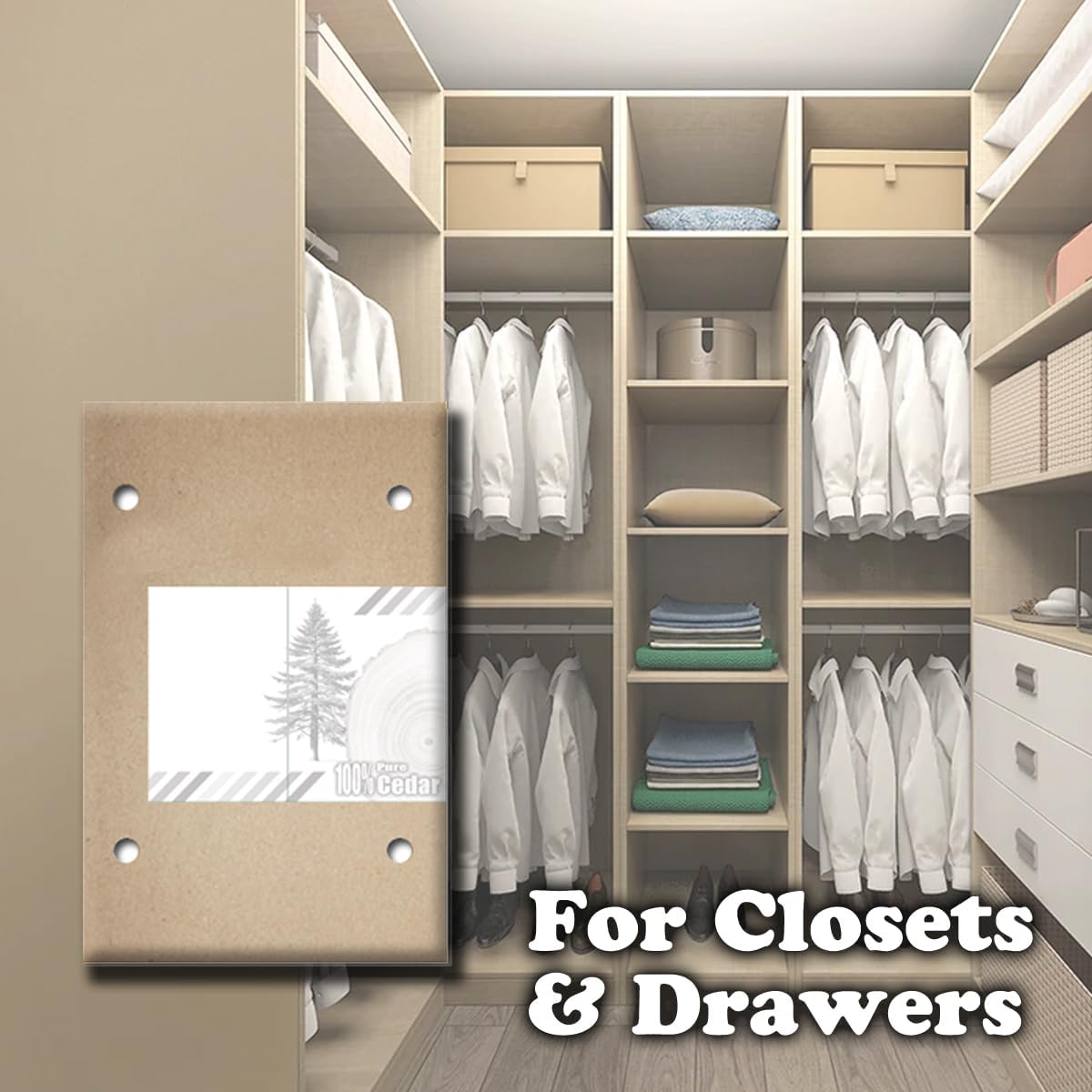 Pure Cedar Sachet 4 Pack for Closets Drawers Luggage