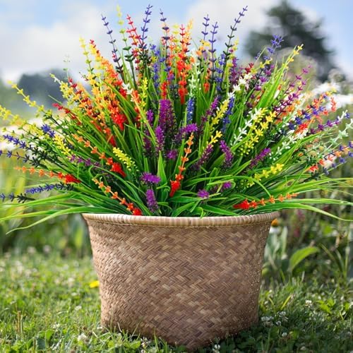 36 Pcs Artificial Plants Outdoor with UV Resistance