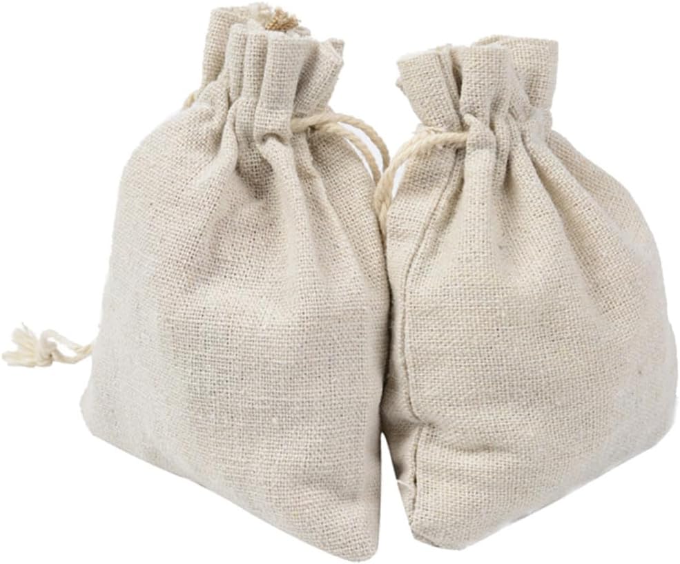 4pcs Cotton Tea Storage Sachets with Drawstring Design