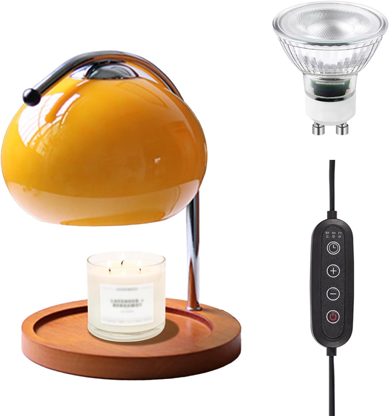 Topyond Aroma Wax Melting Lamp with Retro Wood Tray
