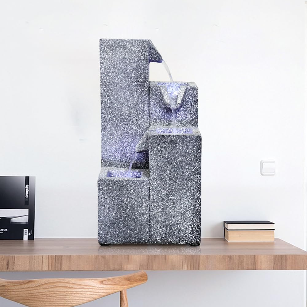 157 inch H Tabletop Fountain with LED Lights