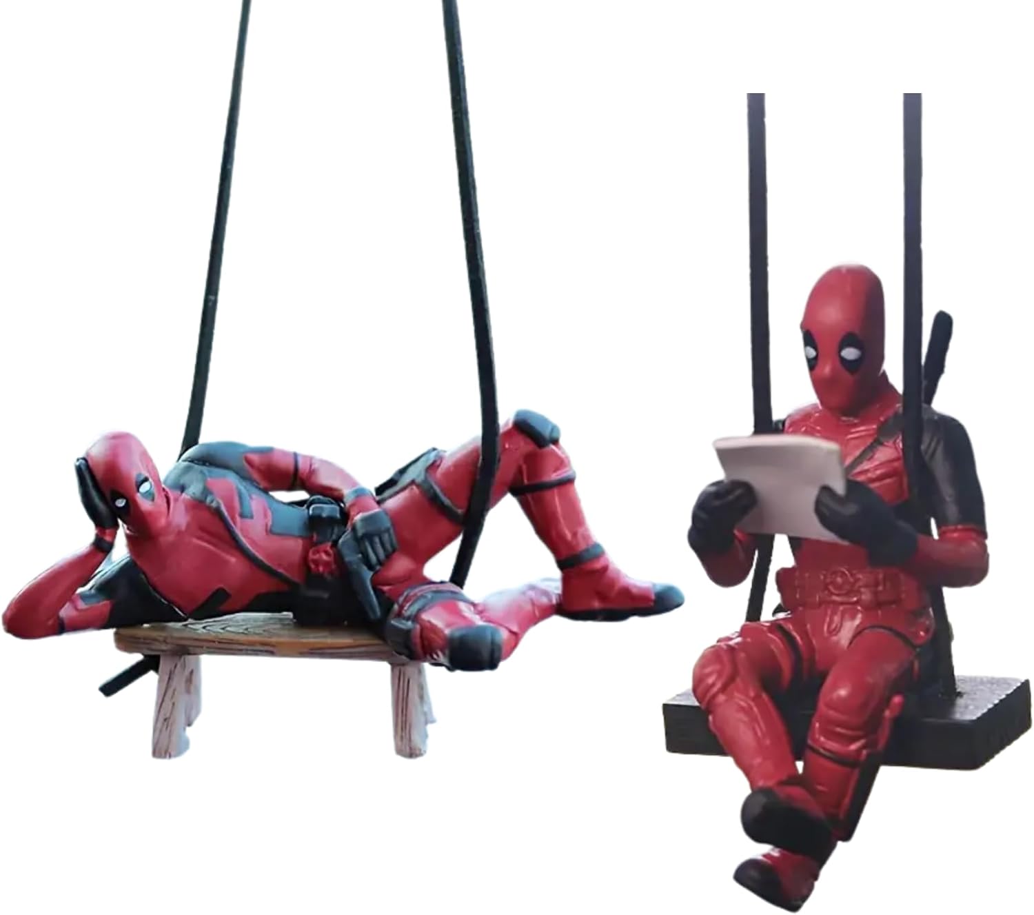 2Pcs Funny Swinging Superhero Car Decoration for Kids and Adults