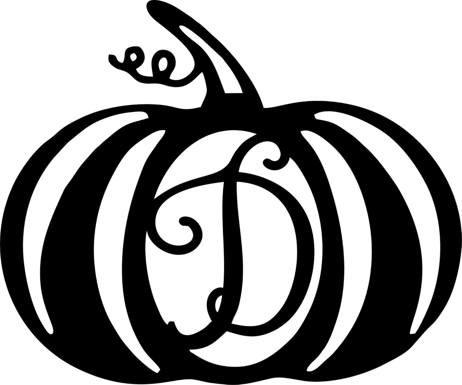 DistinctAndUnique Halloween Pumpkin Monogram Door Hanger 1