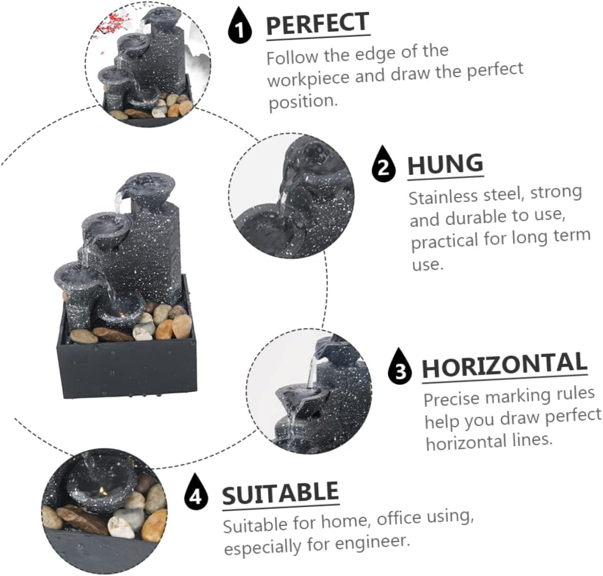 1pc Battery-Powered Waterfall Decor Artificial Fountain for Indoor