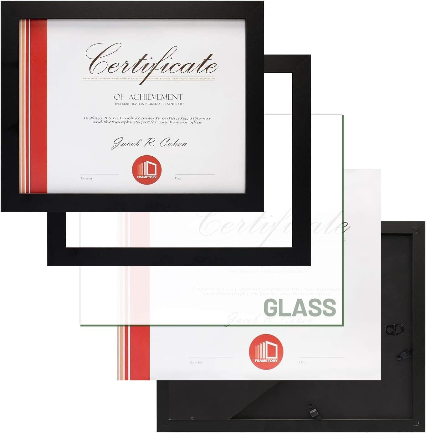 Frametory 85 x 11 Document Frame with Back Hangers and Easel Stand