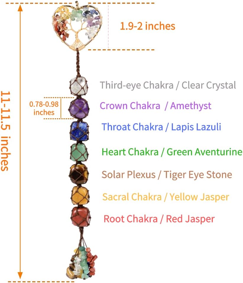 Cute Handmade Crystal Chakra Hanging Ornament for Home and Car Decor