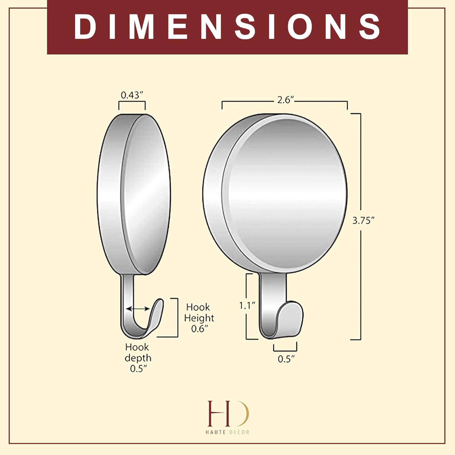 Haute Decor Magnetic Hanger 1 Pack for Metal Doors