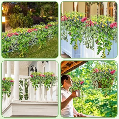 12 Bundle Artificial Greenery for Outdoor Decor