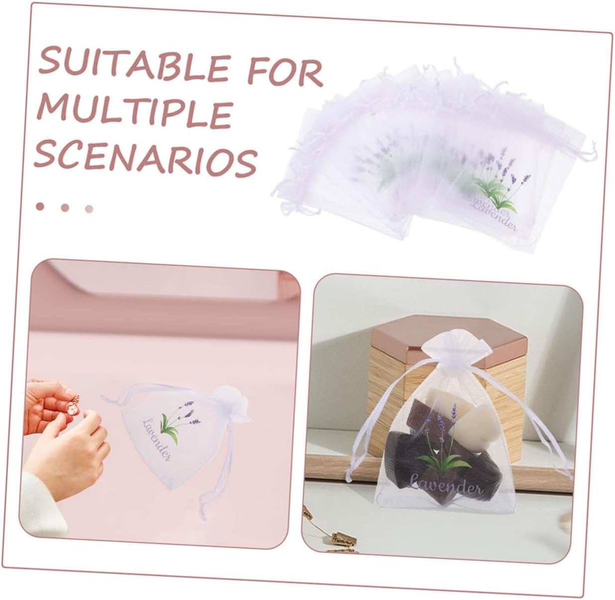 STOBAZA 20PCS Lavender Sachet Bags for Spices and Decor