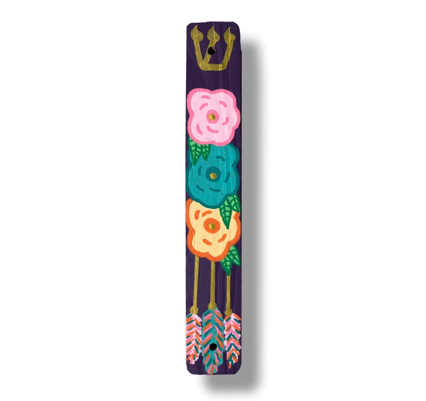 Dream Catcher Mezuzah Handmade Wood Scroll Case for Kids Girls Room