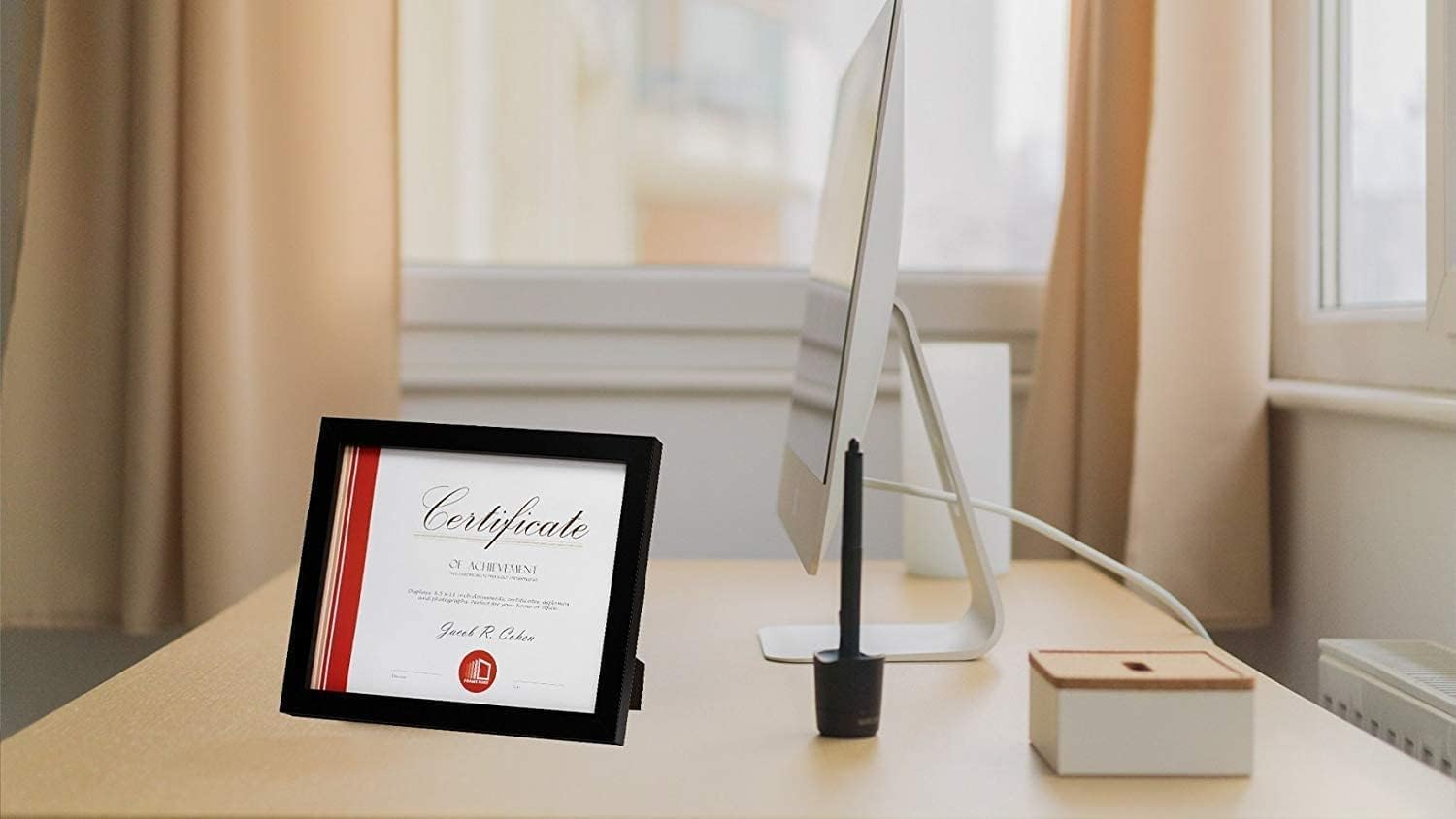 Frametory 85 x 11 Document Frame with Back Hangers and Easel Stand