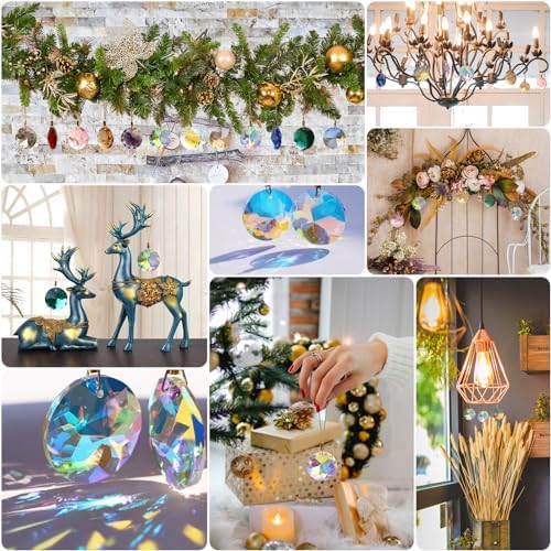 12 Pcs Crystal Glass Christmas Balls Ornaments