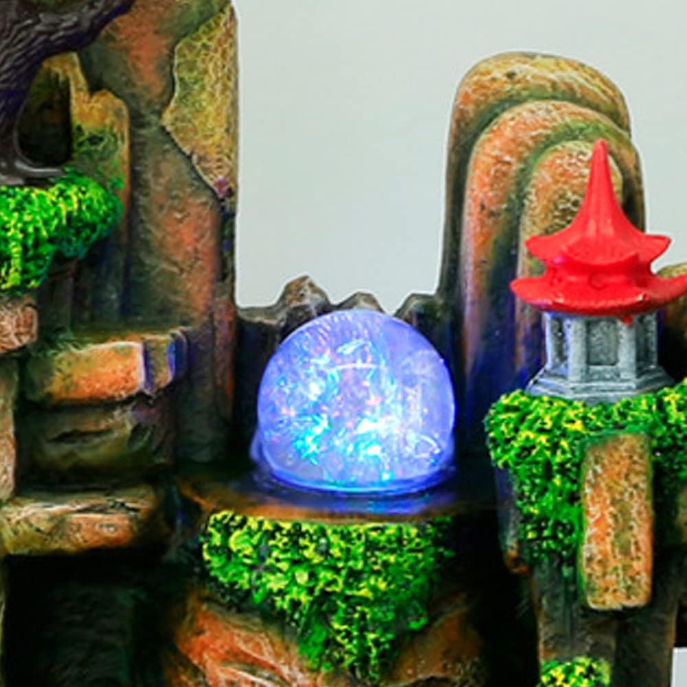 Tabletop Fountain with 12LED Lights and Atomizer for Home Office Relaxation