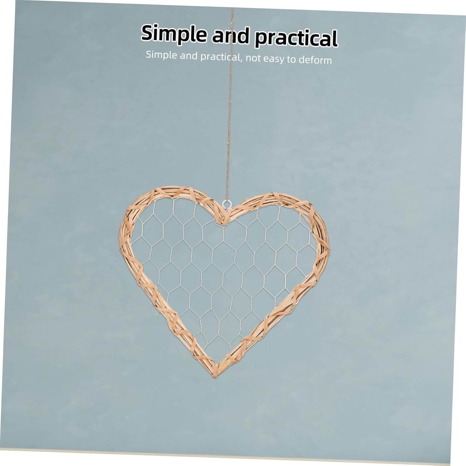 Rustic Heart Shaped Willow Wreath Wall Decor Frame