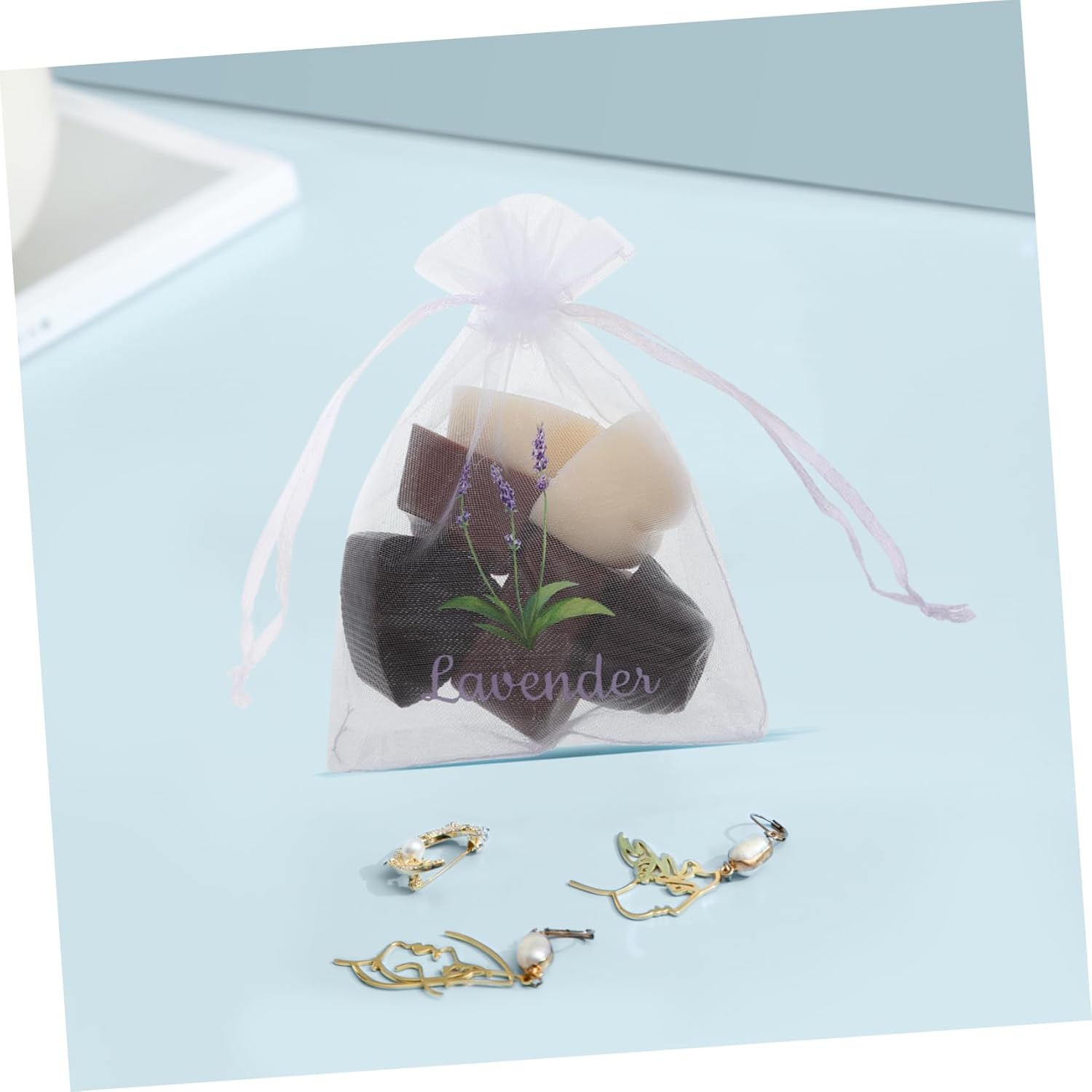 SOLUSTRE 20pcs Empty Drawstring Sachet Bags for Wedding Favor and Decor