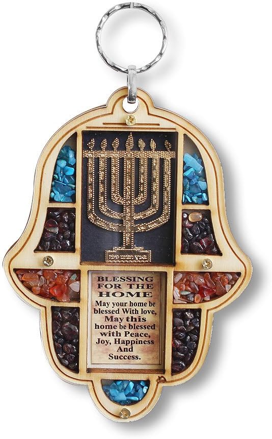 My Daily Styles Jewish Wooden Hamsa Menorah Wall Decor