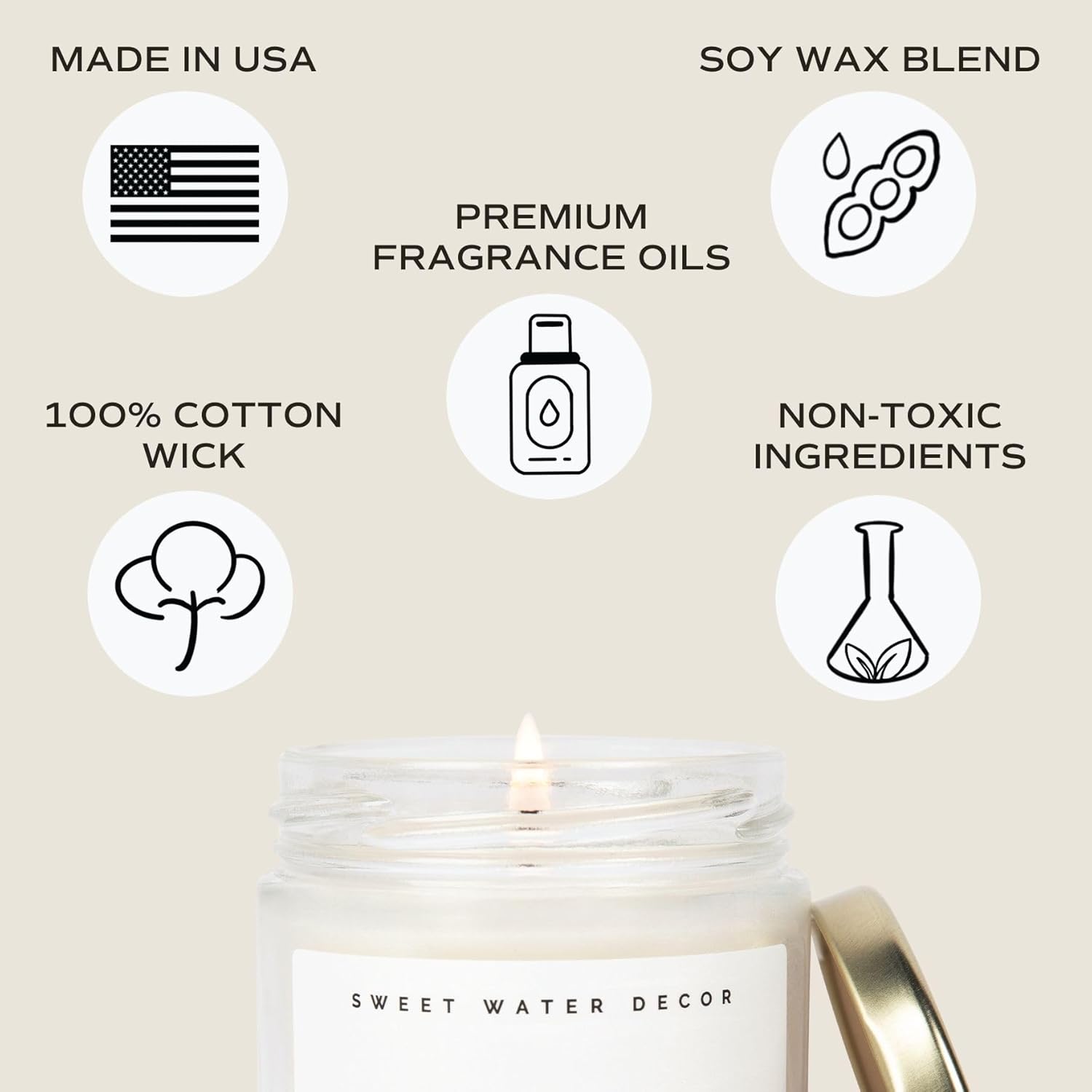 Sweet Water Decor Christmas Candle with Cinnamon and Clove Scents