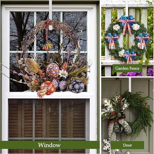 Nirohee 12 Inch White Wreath Hanger Hook for Front Door