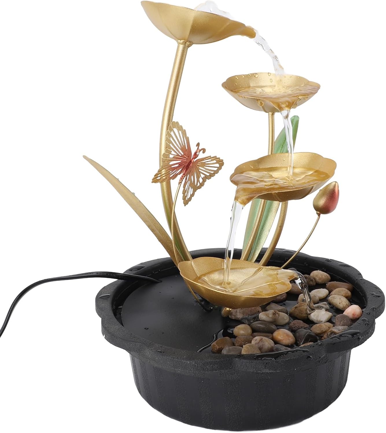 Desktop Water Fountain Ornament with USB and LED Light