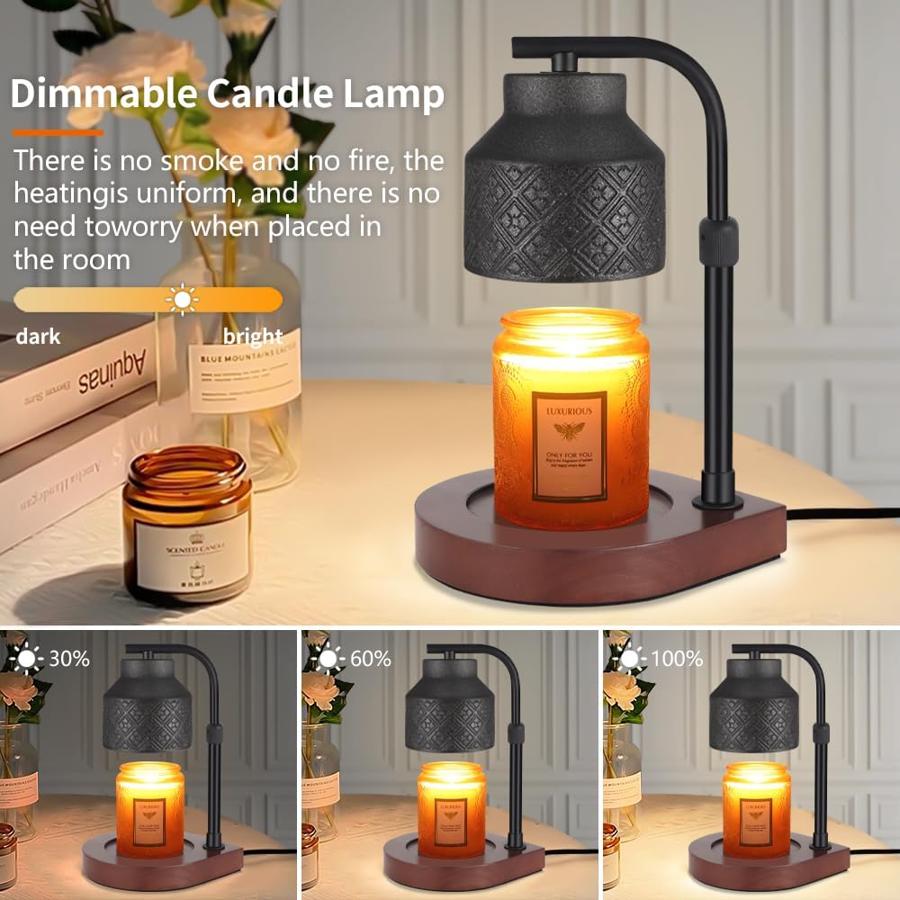 Dimmable Candle Warmer Lamp with Timer and Adjustable Height