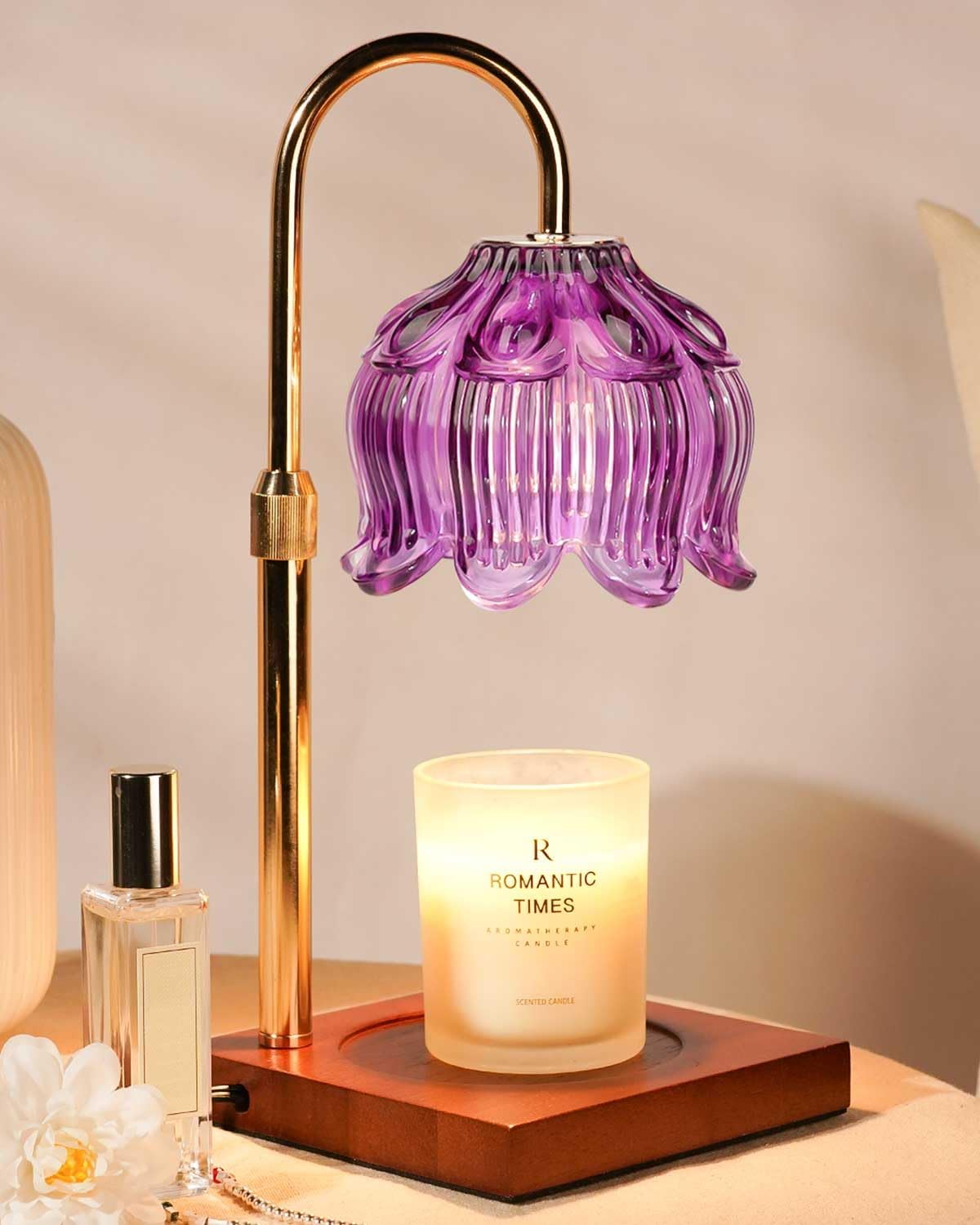 Lotus Flower Candle Lamp with Timer and Dimmer