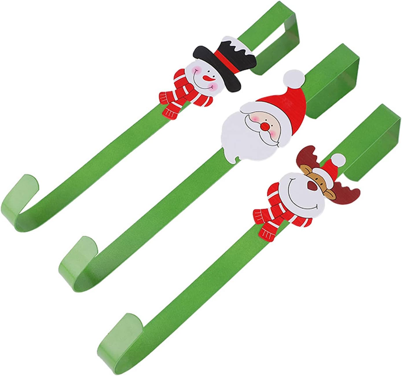 3 Pack Christmas Wreath Hangers with Snowman Reindeer Decoration
