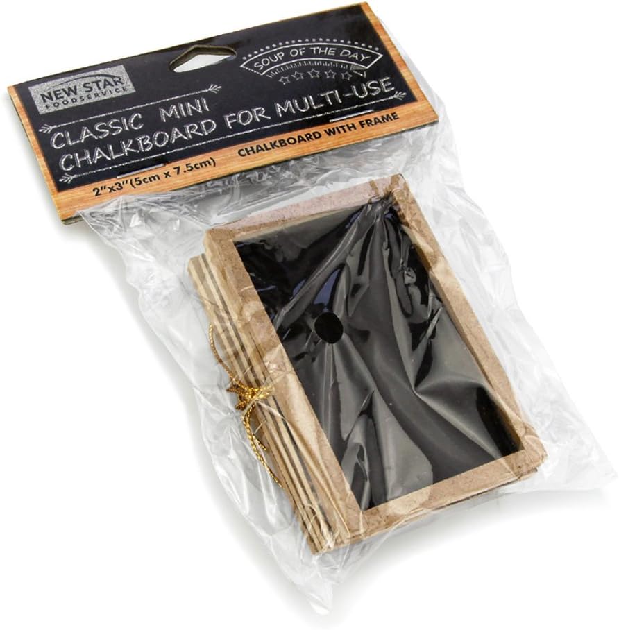 New Star Foodservice Rectangle Black Mini Chalkboard Set of 12