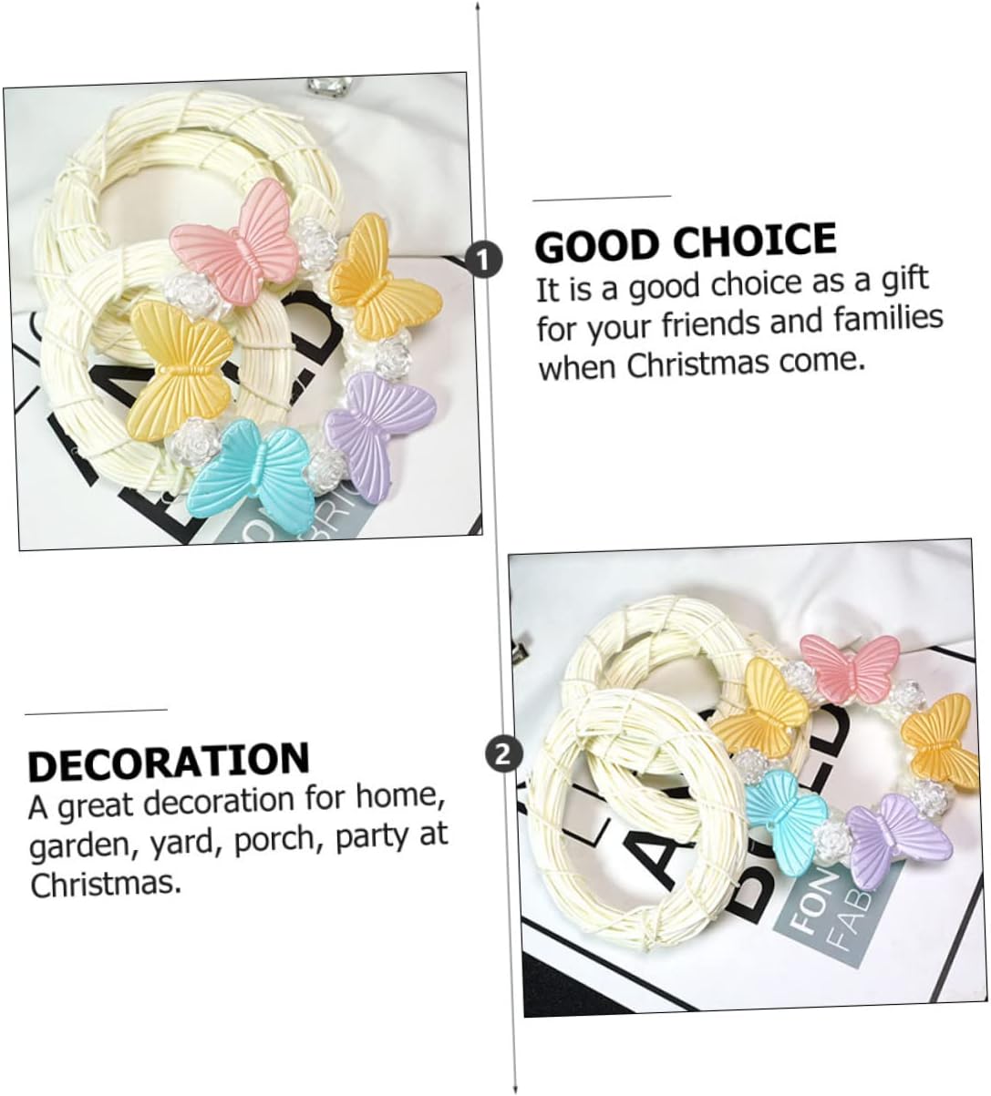 6pcs Rattan Door Hanging DIY Wreath Hanger Jute Twine Front Door Wall Decor