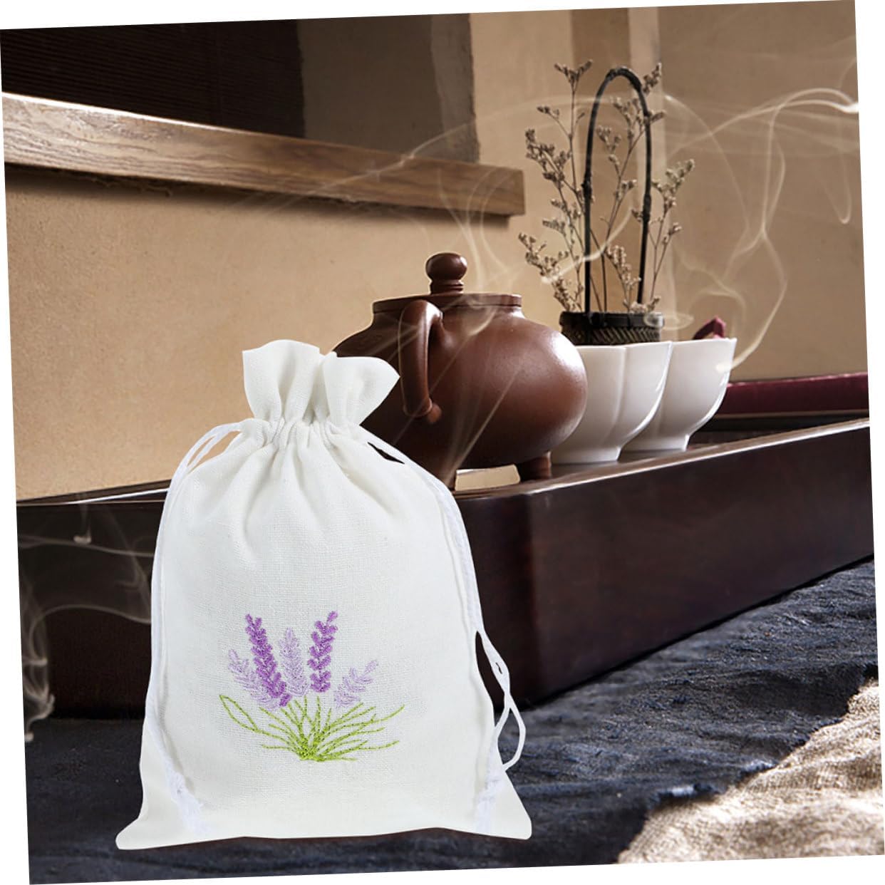Lavender Sachet Bag Reusable Drawstring Muslin Wedding Favor
