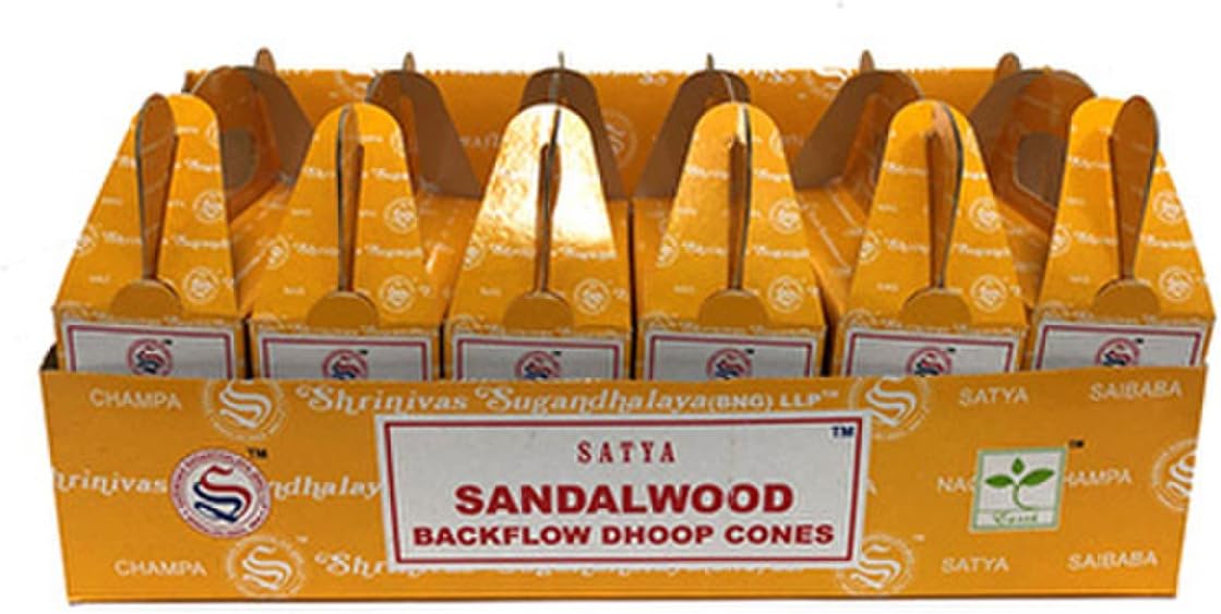 Satya Backflow Cones 6 Pack Sandalwood 24pc Box