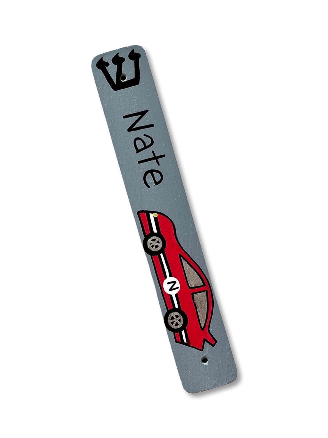 Race Car Mezuzah for Kids Wooden Scroll Holder