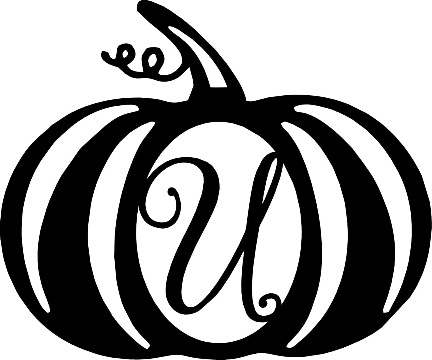 DistinctAndUnique Halloween Pumpkin Monogram Door Hanger - Seasonal Decor