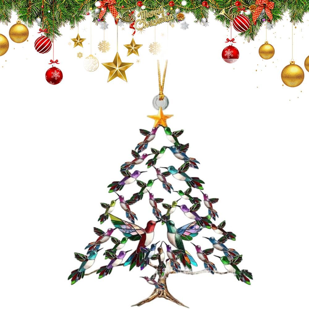 Hummingbird Christmas Ornament 1pc Colorful Stacked Hummingbirds Decor