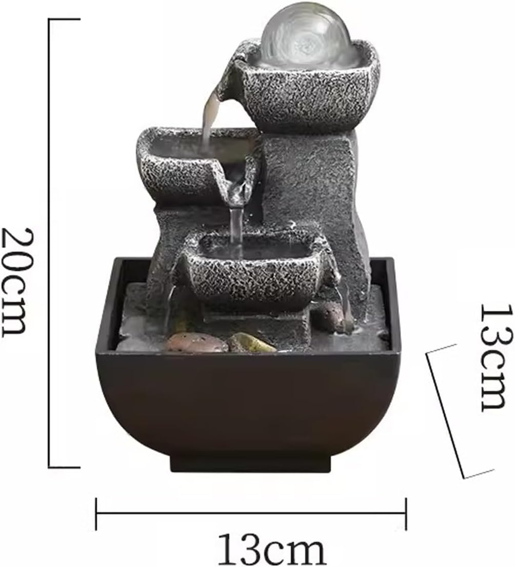 GRFIT Tabletop Fountain with Rotating Beads and Flowing Water