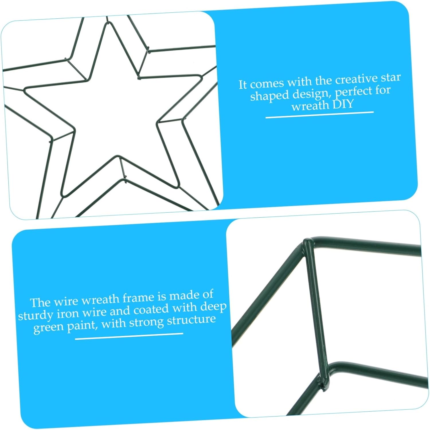2pcs Star Shape Wreath Frame Rings for Wall Decor and Festival Decor