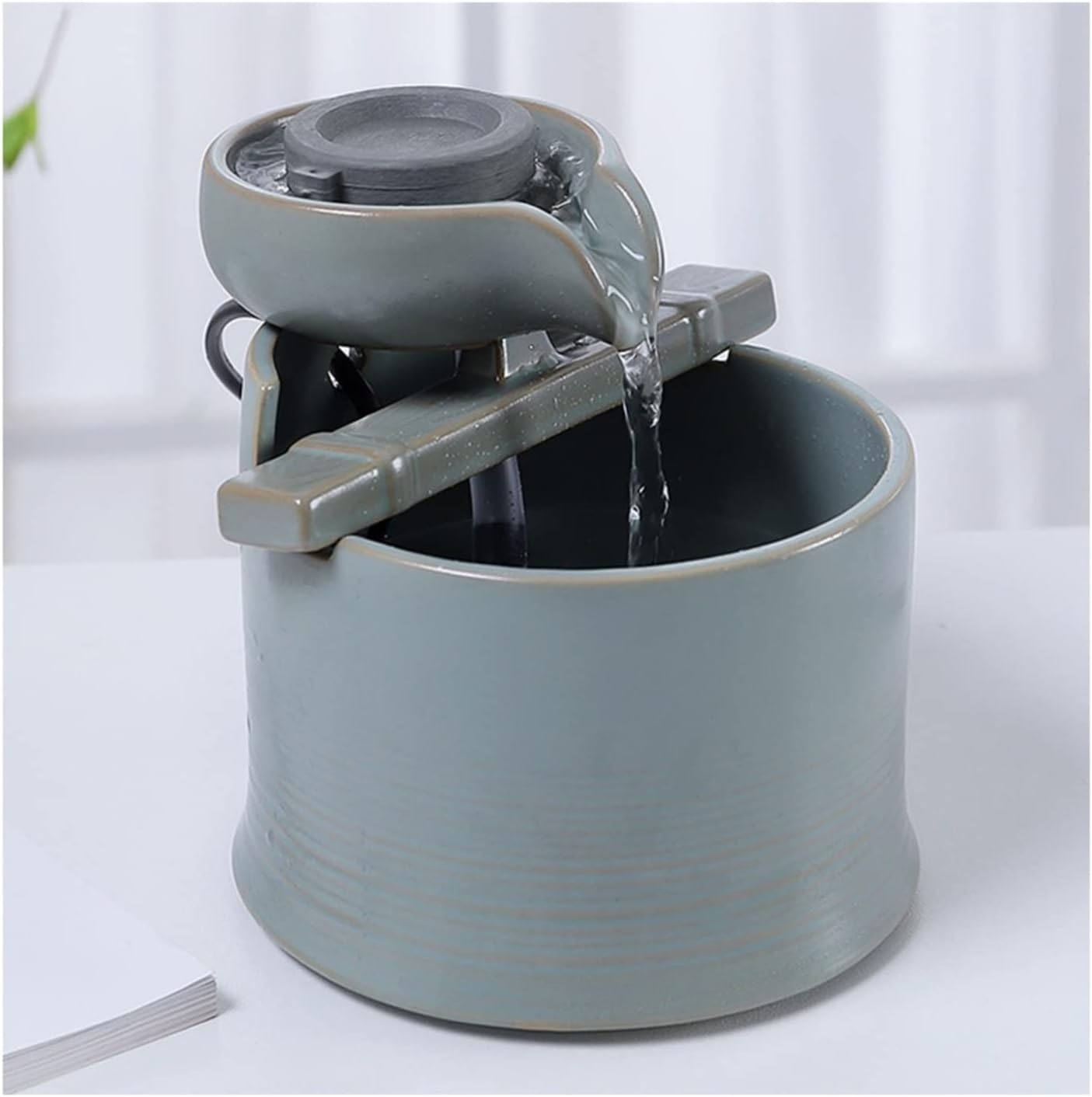 SLEEVE Mini Ceramic Tabletop Waterfall Fountain