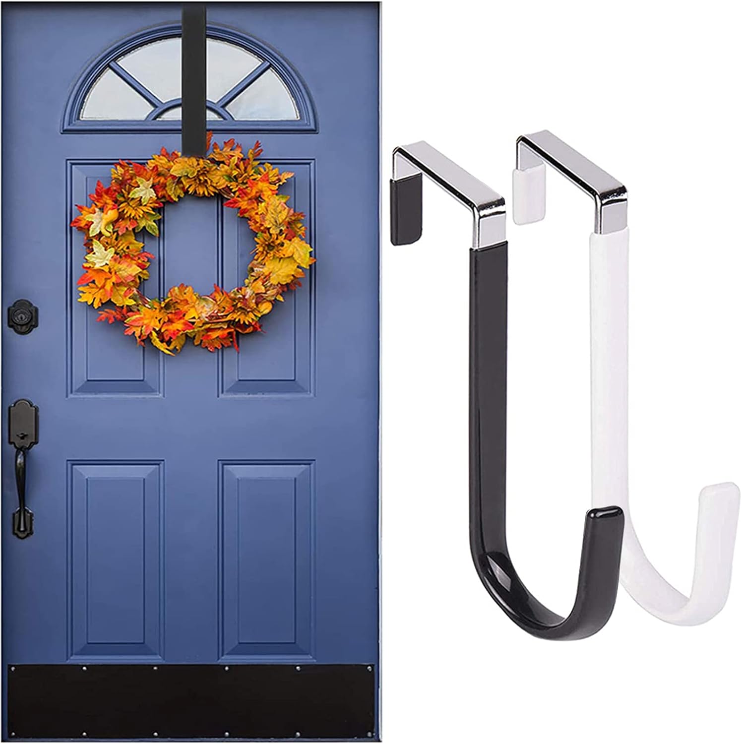 5 Inch Metal Wreath Door Hanger White