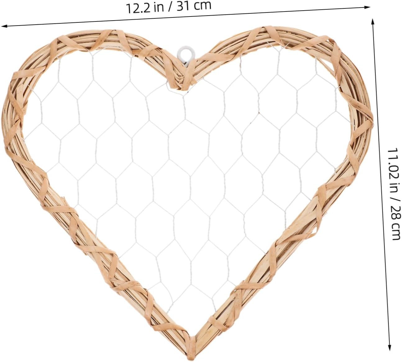 Rustic Heart Shaped Willow Wreath Wall Decor Frame