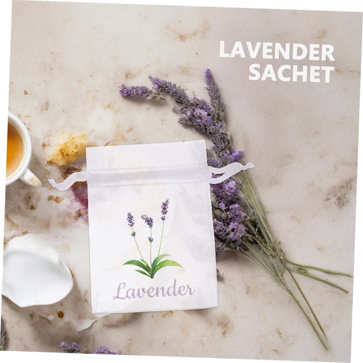 50pcs Lavender Sachet Bags Empty Drawstring Pouches Small Mesh Storage Bags for Dried Flowers Spices