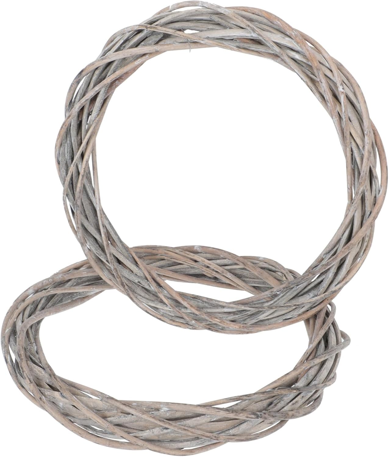 2pcs Christmas Woven Decoration for Wreaths Natural Gray Rattan Frame