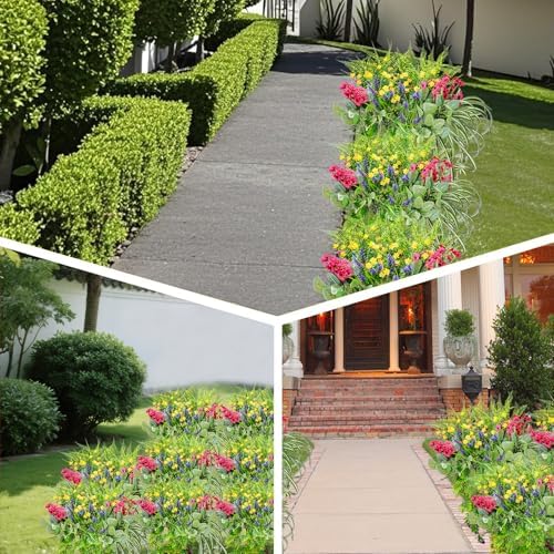 12 Bundle Artificial Greenery for Outdoor Decor